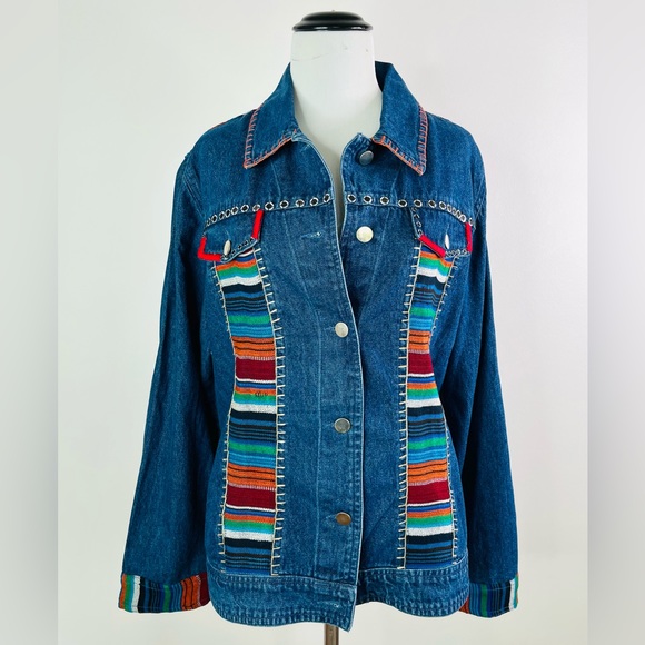KEREN hart | Jackets & Coats | Keren Hart Womens Denim Embroidered ...